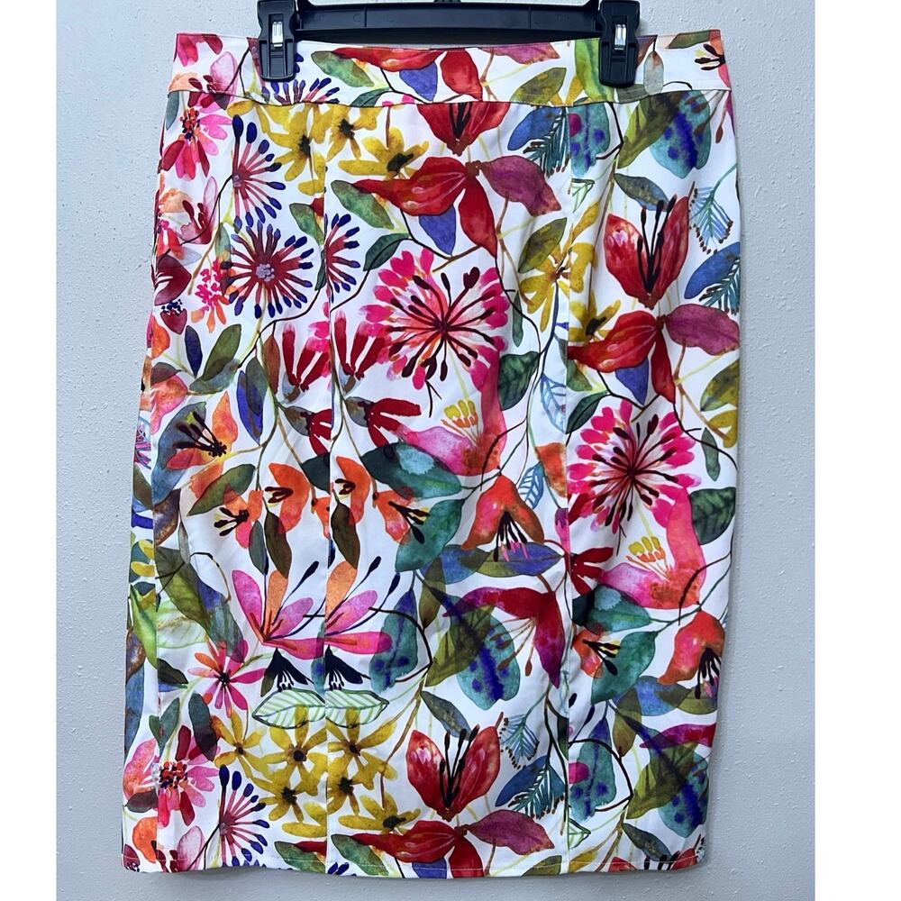 RIPSKIRT Wildflower Watercolor Colorful Floral Wrap Skirt Sz L Vacation Coquette - Picture 7 of 7